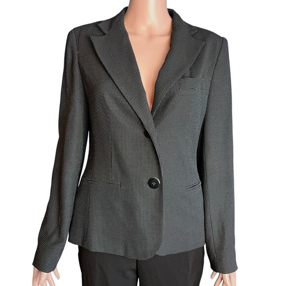 Talbots Tiny Polka Dot Blazer 8 Career Quiet Luxury Old Money Preppy Theater - Picture 1 of 6